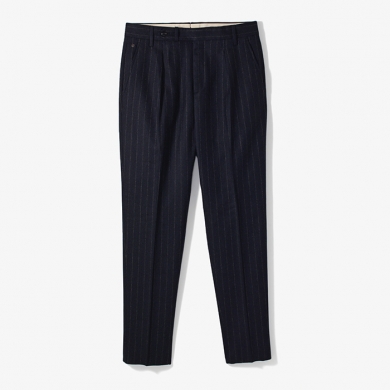 MARCELLO WOOL STRETCH PANTS (STRIPE) NAVY