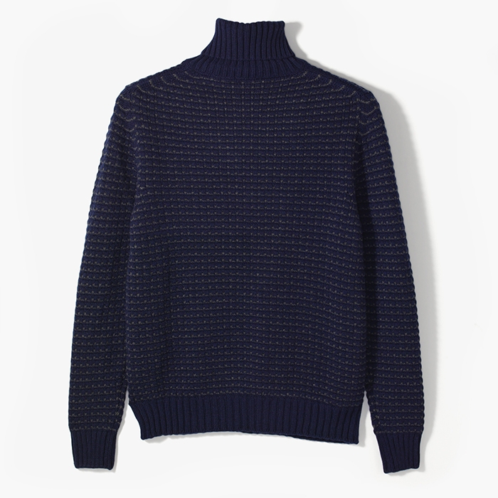 DOLCEVITA WAFFLE TURTLENECK KNIT NAVY