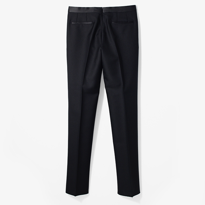 TUXEDO WOOL TROUSER BLACK