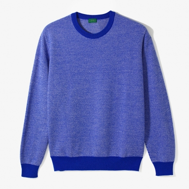 CREWNECK WOOL  KNIT BLUE