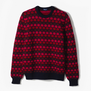 MAXI HONEYCOMB CREWNECK KNIT RED