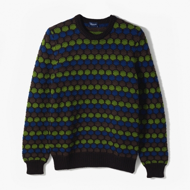 MAXI HONEYCOMB CREWNECK KNIT GREEN