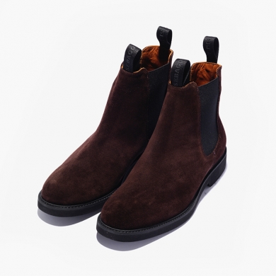 7001GRQ0 CHELSEA SUEDE POLARIS BOOTS DARK BROWN