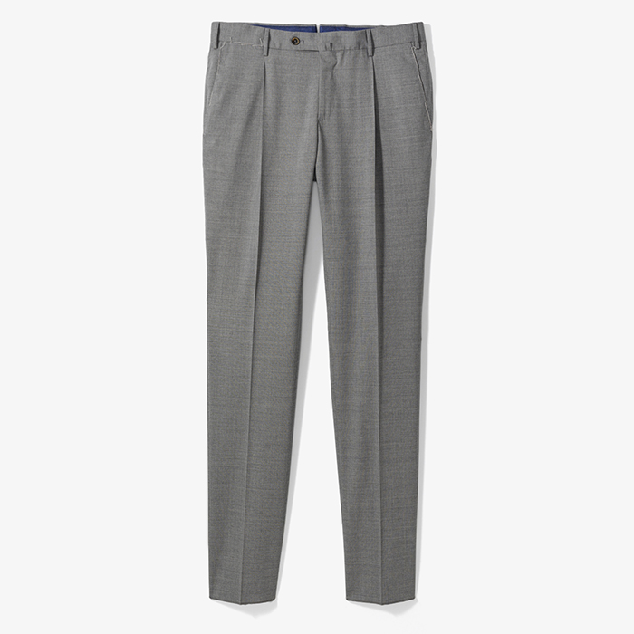 SLIM FIT 1 PENCE WOOL STRETCH PANTS GRAY