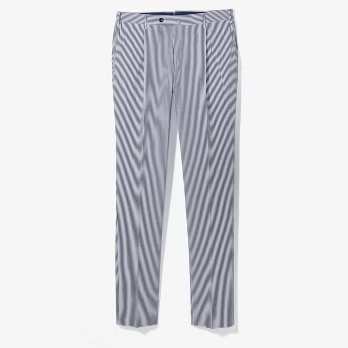 SLIM FIT 1PENCE SUPERLIGHT SEERSUCKER PANTS NAVY