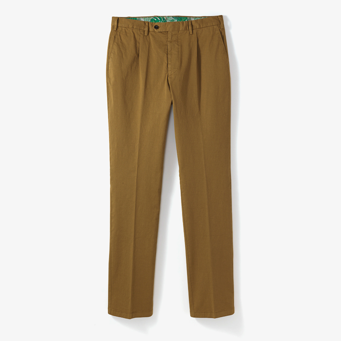 SLIM FIT 1PLEAT PANT X SFM LIGHT BROWN