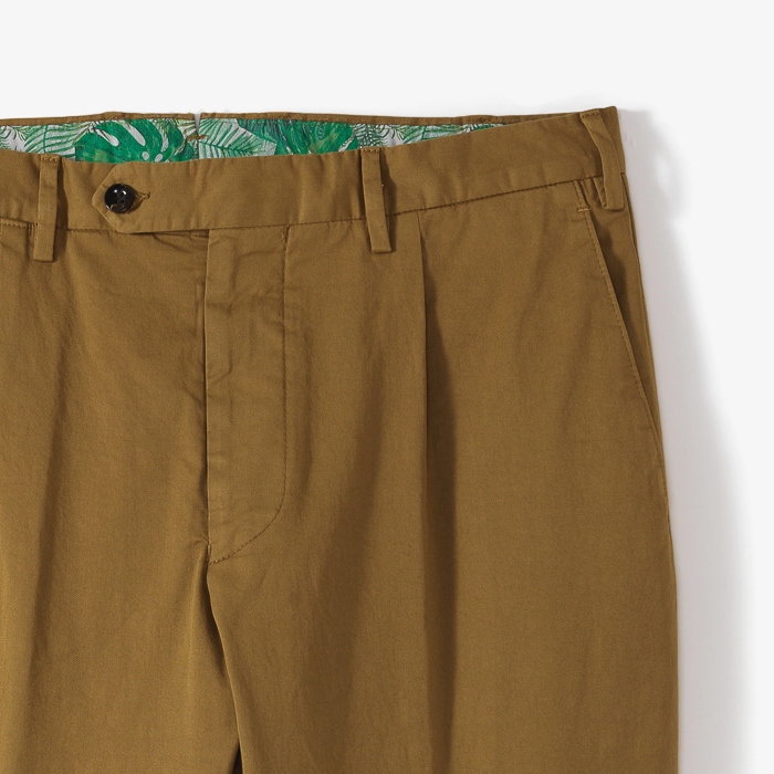 SLIM FIT 1PLEAT PANT X SFM LIGHT BROWN