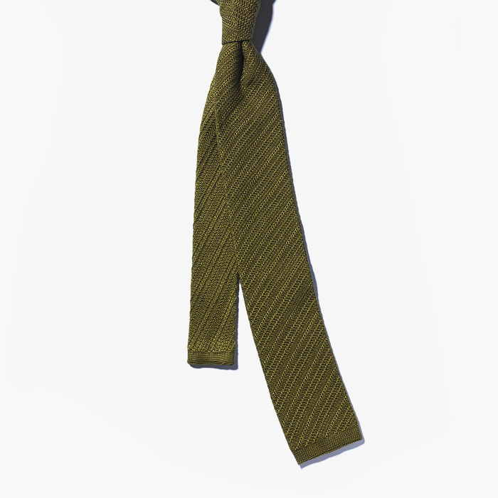 KNIT SILK TIES (SOLID) OLIVE
