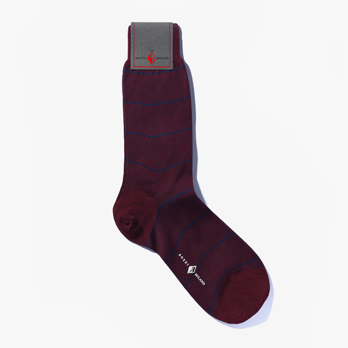 MEN SHORT SOCKS (STRIPE) BURGUNDY