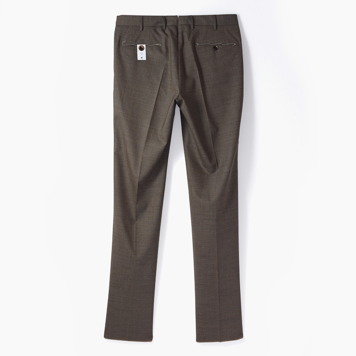 SLIM FIT 1 PENCE 4SEASON WOOL STRETCHE PANTS DARK BEIGE