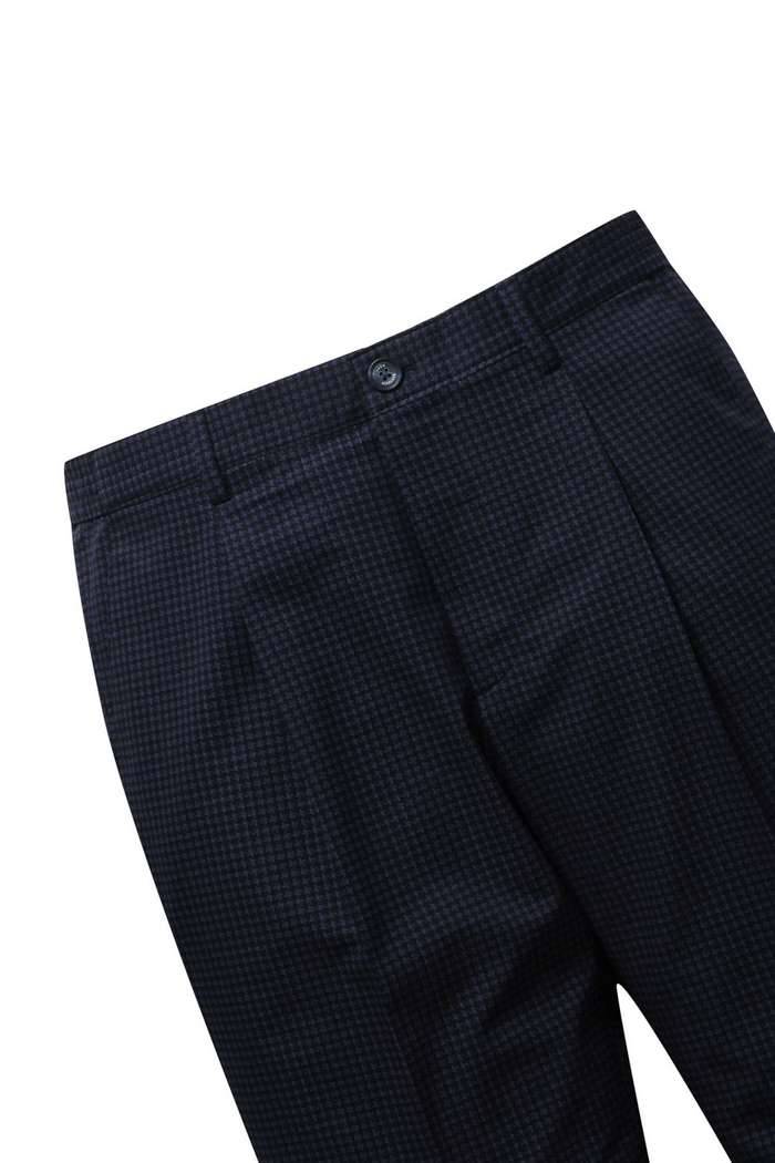 ONE TUCK SMALL CHECK PANTS (JN X SFM) NAVY