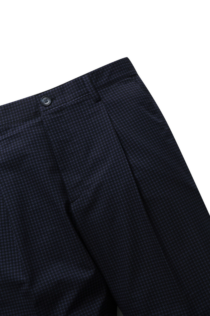 ONE TUCK SMALL CHECK PANTS (JN X SFM) NAVY