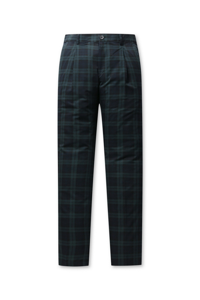 ONE TUCK TARTAN CHECK PANTS (JN X SFM) GREEN