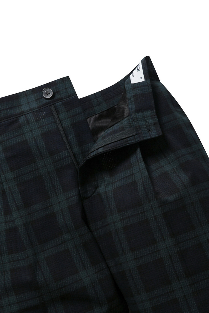 ONE TUCK TARTAN CHECK PANTS (JN X SFM) GREEN