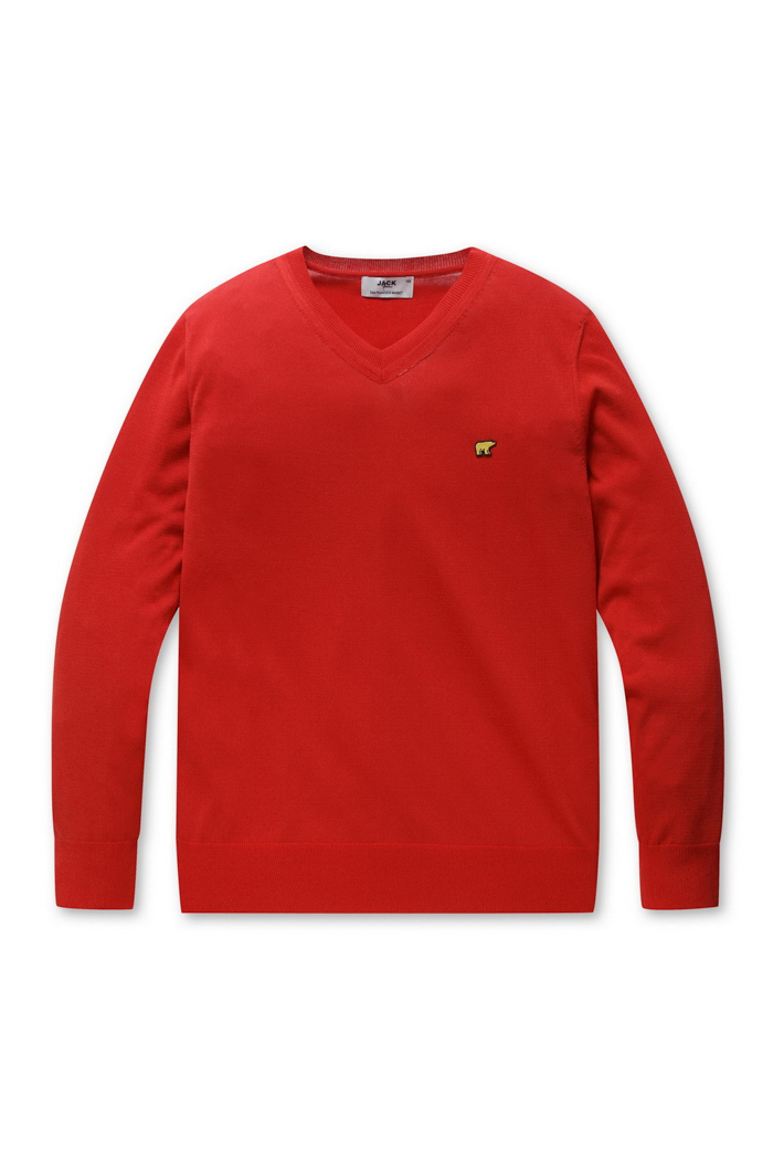 V NECK SWEATER (JN X SFM) RED