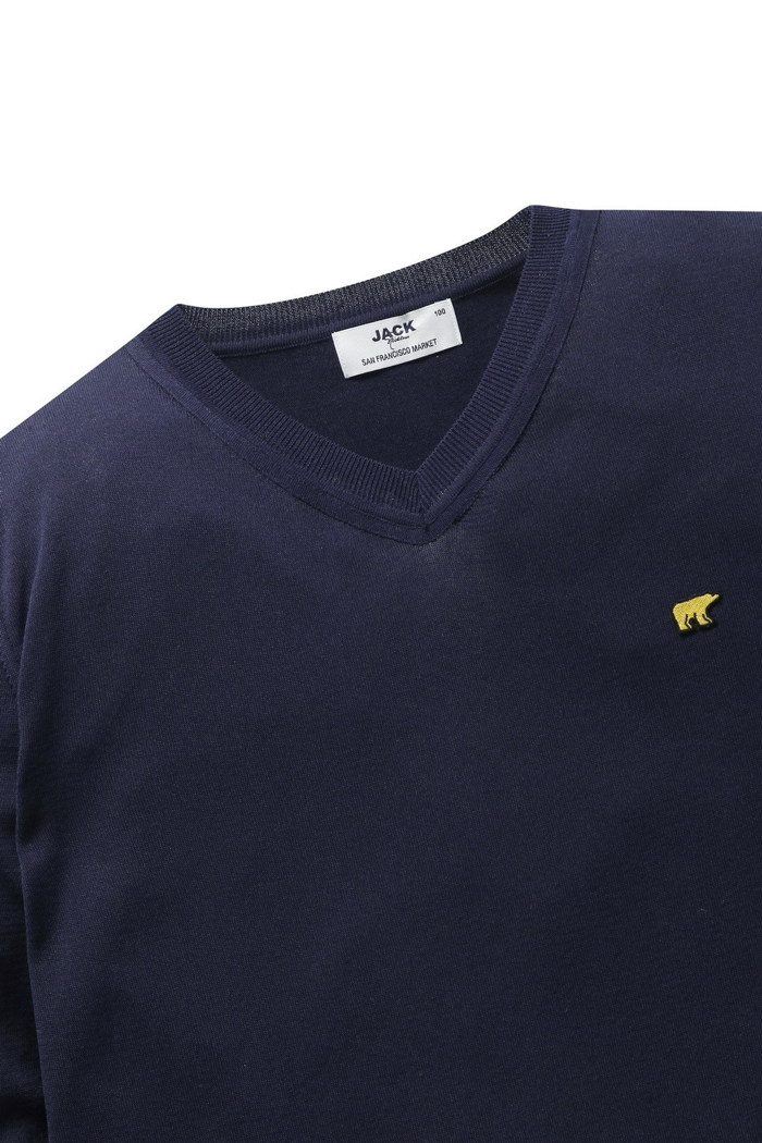 V NECK SWEATER (JN X SFM) NAVY