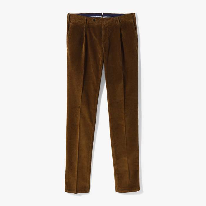 SLIM FIT 1 PENCE CORDUROY STRETCHE PANTS BROWN