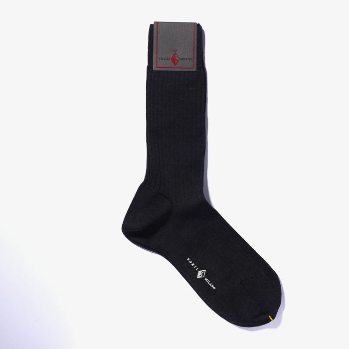 SHORT SOCKS (LANA COSTE TINTA UNITA) CHARCOAL GRAY