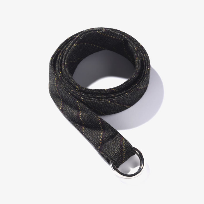 SHETLAND WOOL TIE BELT (REGIMENTAL 1) DARK GREEN