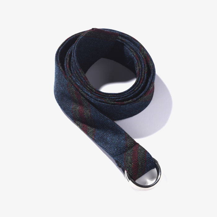 SHETLAND WOOL TIE BELT (REGIMENTAL 2) NAVY