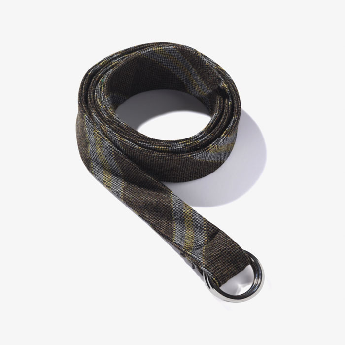 SHETLAND WOOL TIE BELT (REGIMENTAL 2) OLIVE