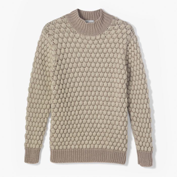 JAQUARD MOCK NECK KNIT NATURAL