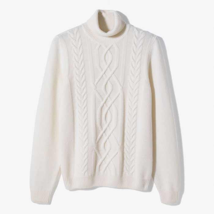 DOLCEVITA TURTLENECK CABLE KNIT ECRU