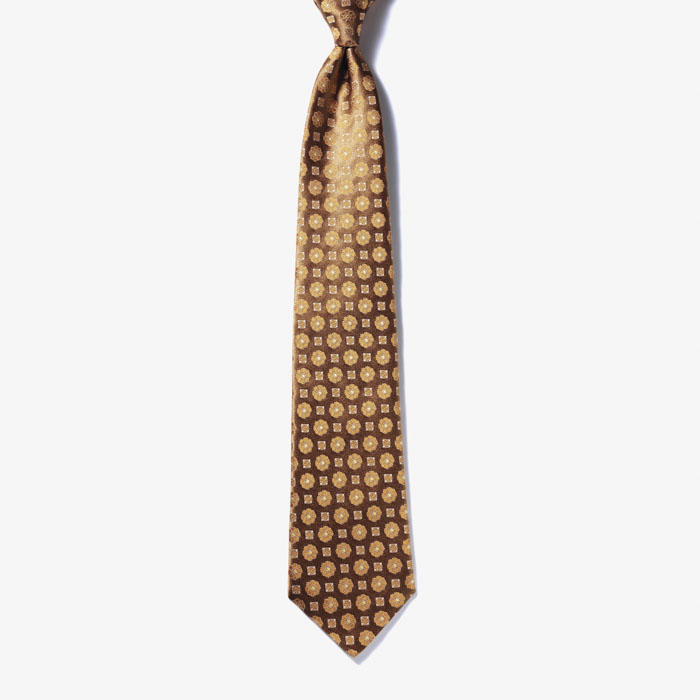 PATTERN SILK TIE 3 RUST