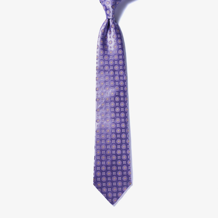 PATTERN SILK TIE 3 PURPLE