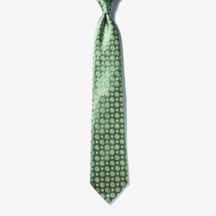 PATTERN SILK TIE 3 GREEN