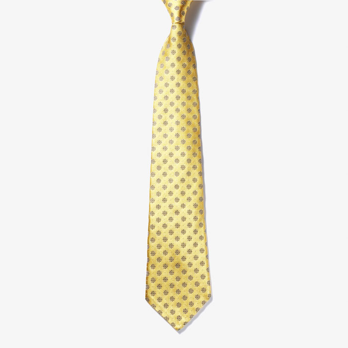 PATTERN SILK TIE 6 YELLOW