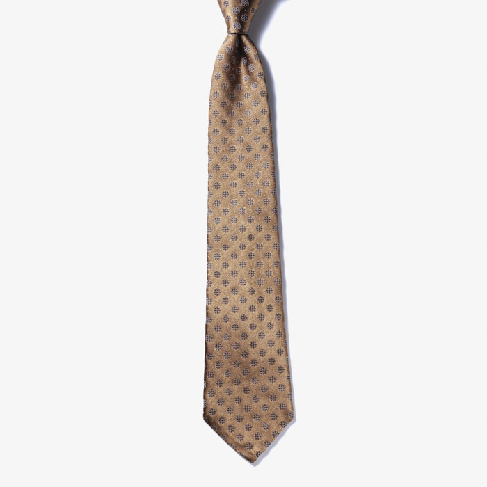 PATTERN SILK TIE 6 BROWN