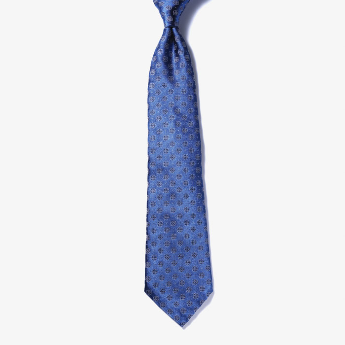 PATTERN SILK TIE 6 BLUE