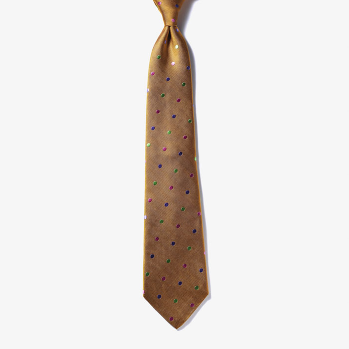 DOT SILK TIE 1 MUSTARD