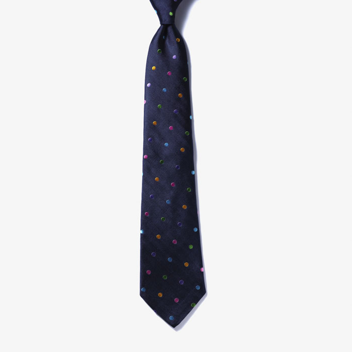 DOT SILK TIE 1 NAVY