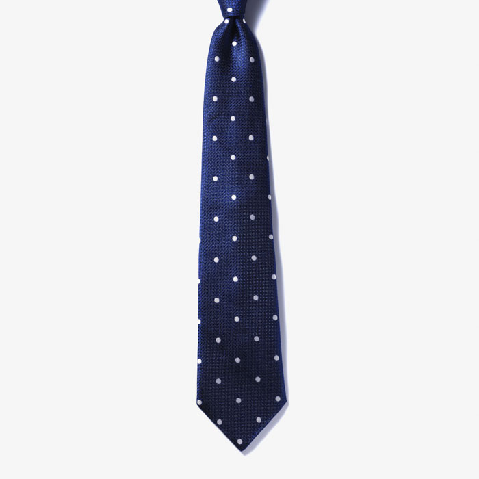 DOT SILK TIE 5 NAVY