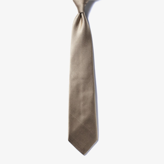 SOLID SILK TIE 5 BEIGE