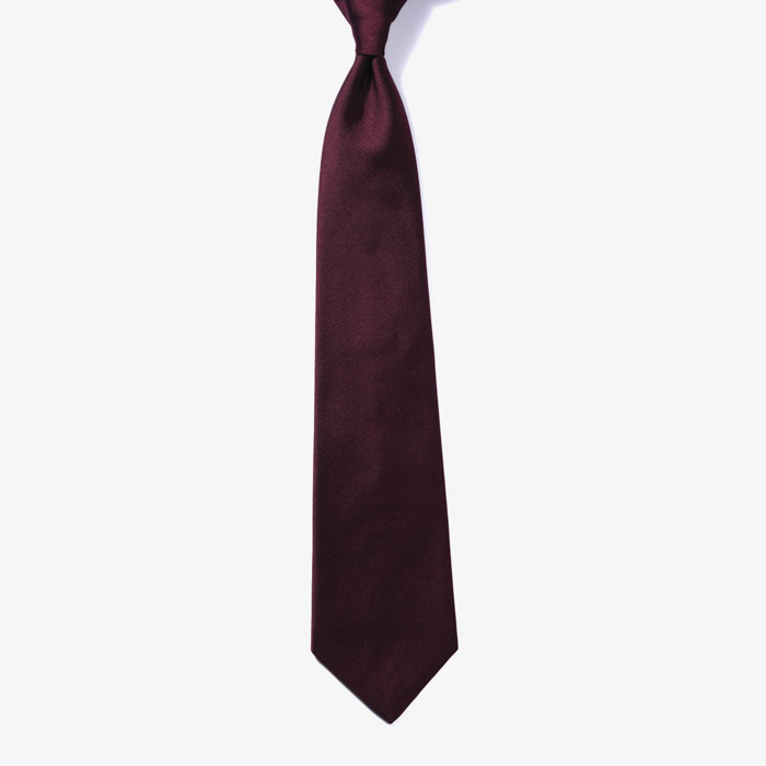 SOLID SILK TIE 5 BORDO