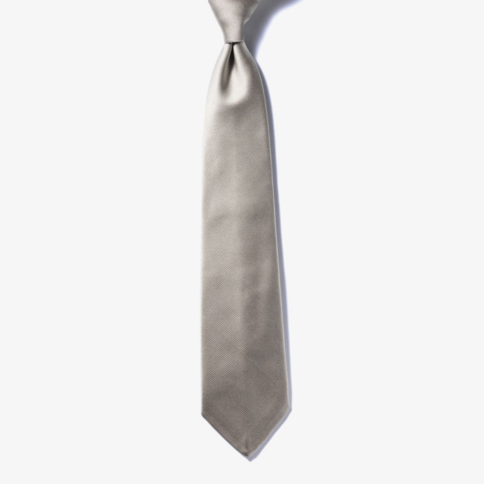 SOLID SILK TIE 5 TAUPE