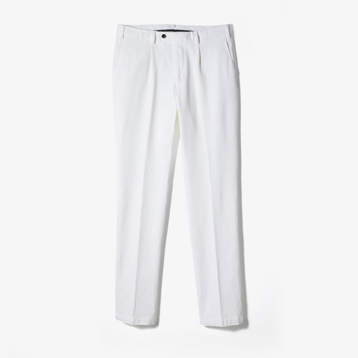 NEW SLIM FIT 1PLEAT PANTS (TRICOTINA) WHITE