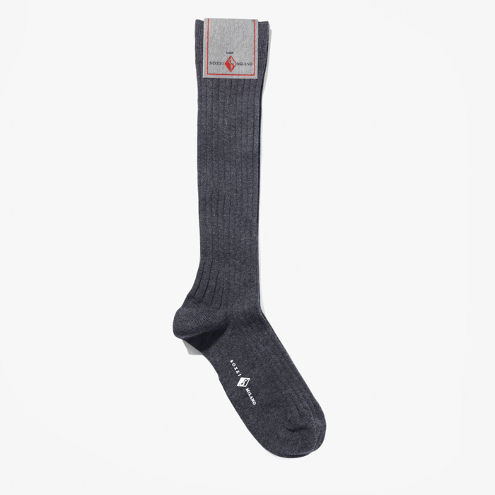 MEN LONG SOCKS (SEA ISLAND COTTON) DARK GRAY