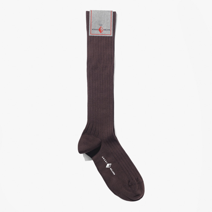 MEN LONG SOCKS (SEA ISLAND COTTON) BROWN