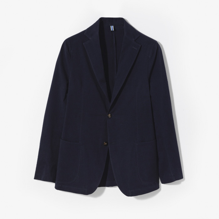 RICK SINGLE BREASTED JACKET (SEERSUCKET STRETCH) NAVY