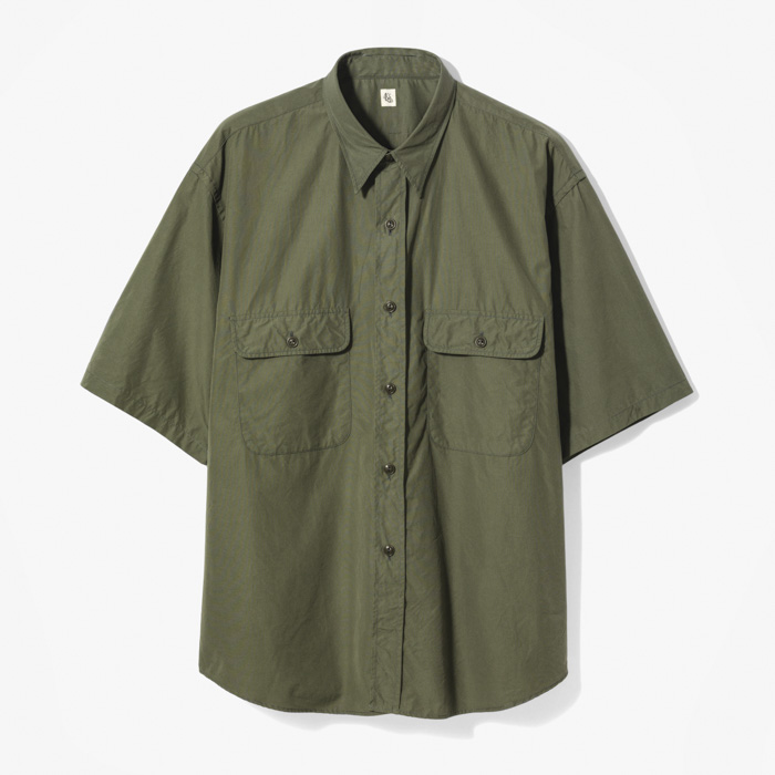 SS WORK SHIRT (WASHED FINX HICOUNT POPLIN) OLIVE