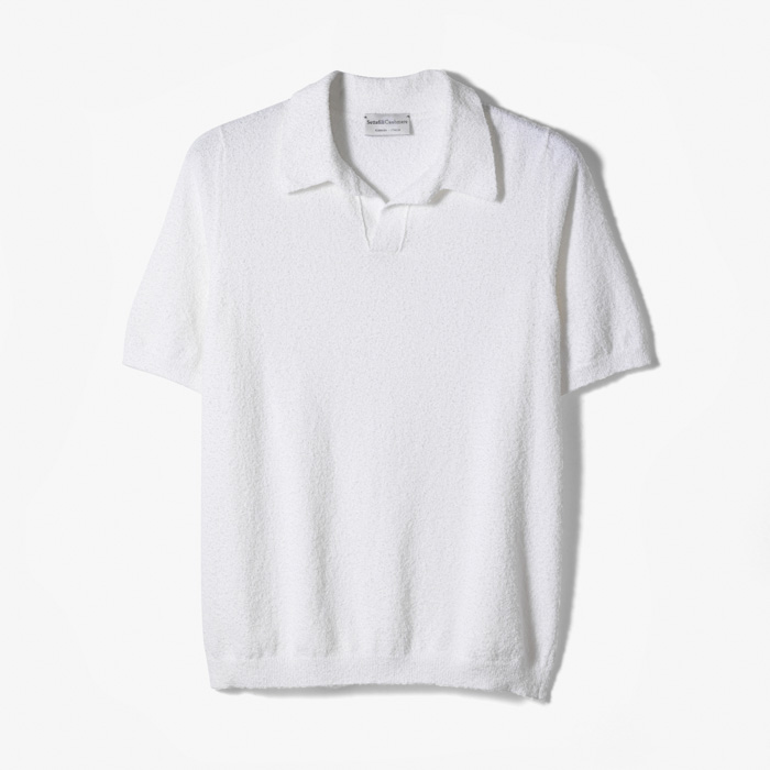 SKIPPER POLO SHIRT (ORGANIC COTTON BOUCLE) WHITE