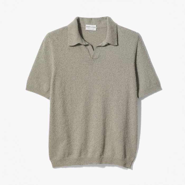 SKIPPER POLO SHIRT (ORGANIC COTTON BOUCLE) GRAY