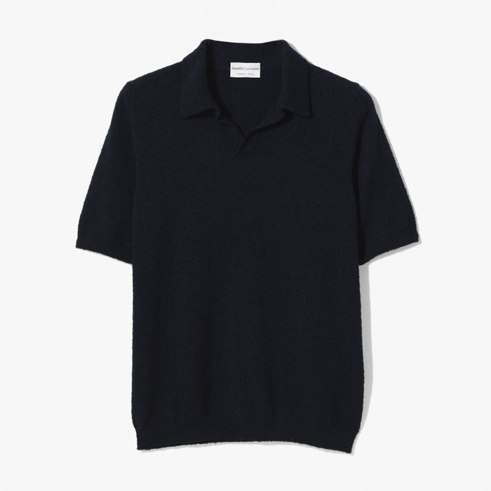 SKIPPER POLO SHIRT (ORGANIC COTTON BOUCLE) NAVY