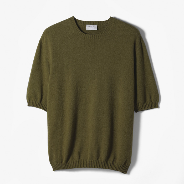 ROUND NECK KNIT (SPECIAL SOFT FINISHING ORGANINC COTTON) KHAKI