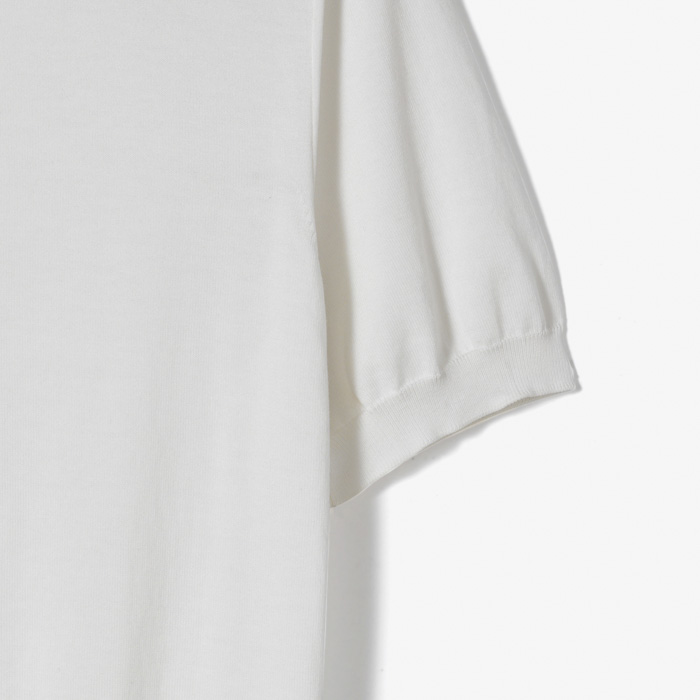 GARMENT DYED SS POLO KNIT OFF-WHITE