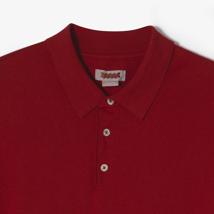 GARMENT DYED SS POLO KNIT RED